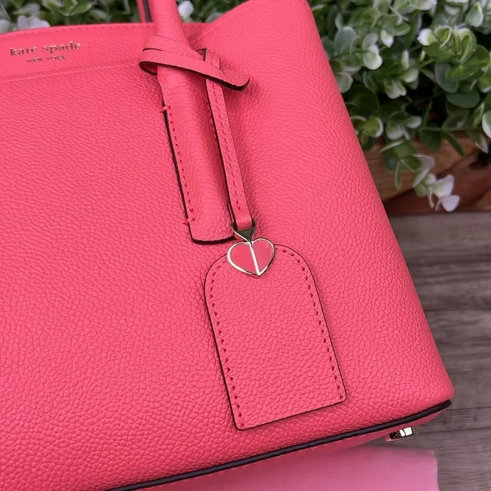 Kate Spade Margaux Pebbled Leather Medium Satchel LYCHEE